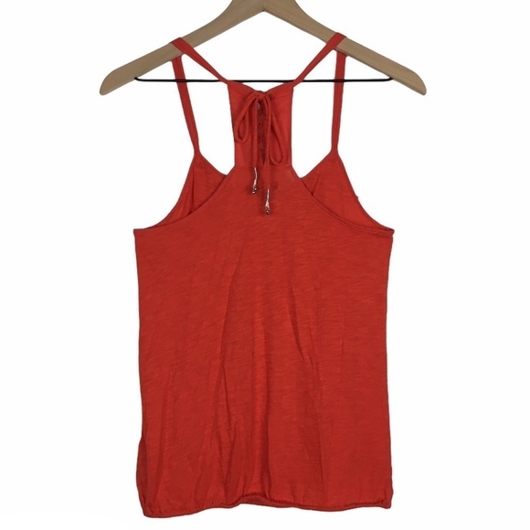 AMERICAN EAGLE Cami Tank Top Embroidered Beads Boho Ruffle Lace Up Back Size XS - Picture 4 of 11